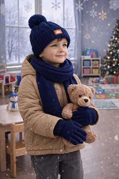 Monkabox 4-8 Years Old Boys' Scarf, Beanie, Gloves Set