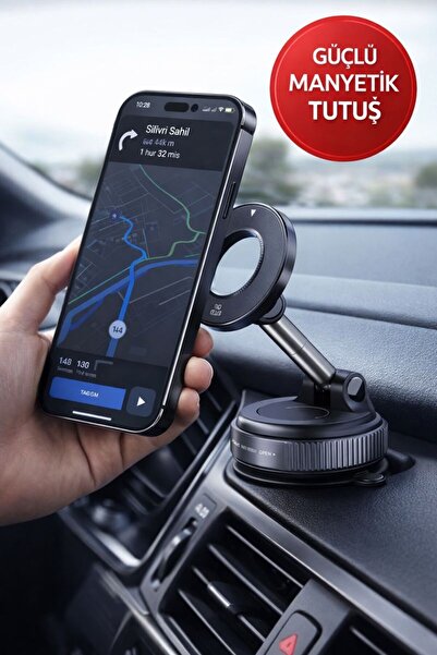 MEDUSHOP Araç İçi Vakumlu Manyetik Telefon Tutucu | Güçlü Tutuş | 360° Döner ...