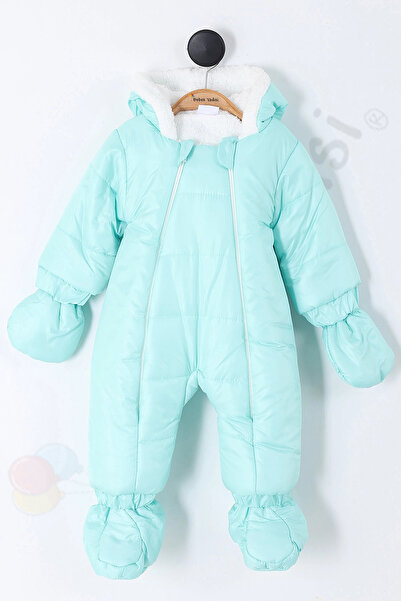 Bebek Vadisi YENİ Eldivenli Kapüşonlu Patikli İçi Peluş Çocuk Kar Kışlık Erke...