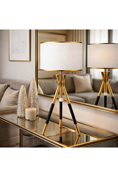 EvLight Royal Tripod Gold White Lampshade