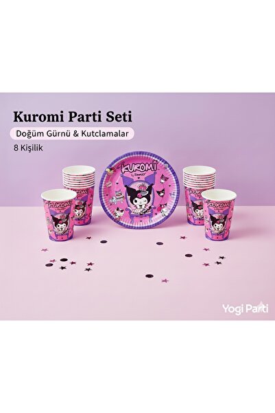 Yogi parti Kuromi Tabak Bardak 8 kişilik
