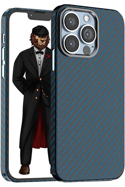 Green Carbon Pro Case with Metal Camera Ring for iPhone 13 Pro Max (6.7 inches) - Blue