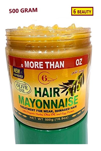 6 Beauty مايونيز للشعر بزيت الزيتون والأعشاب الطبيعية العضوية