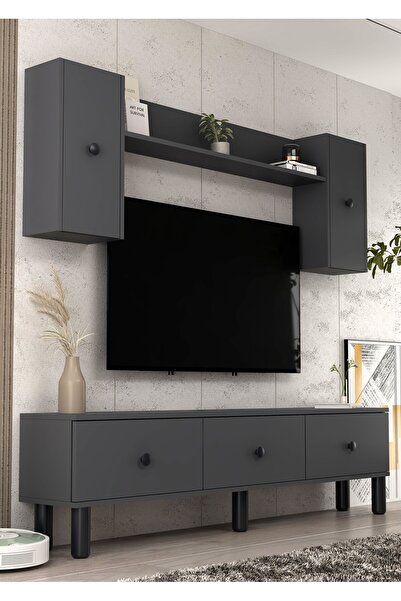 cantek dizayn 1355TV180-1CT TV SEHPASI,TV ÜNİTESİ ANTRASİT-SİYAH