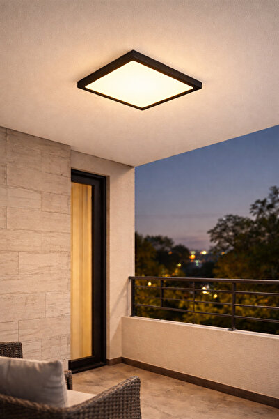 Dila’s home Hightek 24 Watt Siyah Kasa Sarı Işık Sıva Üstü Led Panel