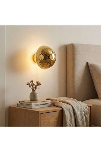 MOİRA مصباح حائط ذهبي لامع بنمط مزخرف ريفي مع قاعدة G/9، طراز PETEK-16180-B