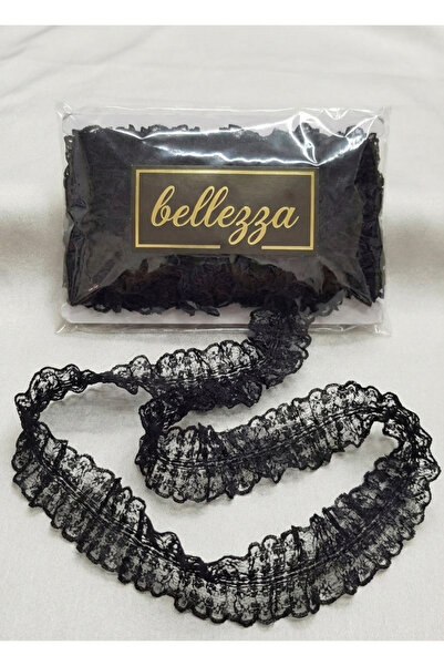 Bellezza Concept Black Double Sided Lace Ruffle 4 cm – for Dress, Accessories...