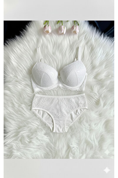 Kerem Giyim Women's Supportless Gathering Underwire Bra Set