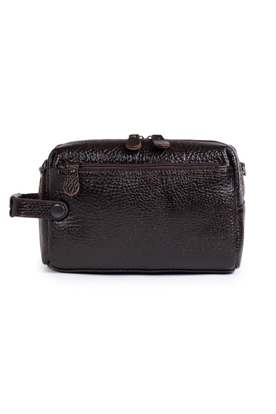 Necati Çanta حقيبة يد وكتف وحقيبة مستندات وحقيبة حلاقة من الجلد الطبيعي باللون البني للجنسين - منظم سفر متعدد الأقسام