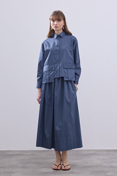 Kübra Yiğit Short Shirt Set with Pockets