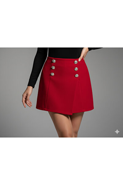 CyRo Women's Leopard Print Crepe Shorts Skirt