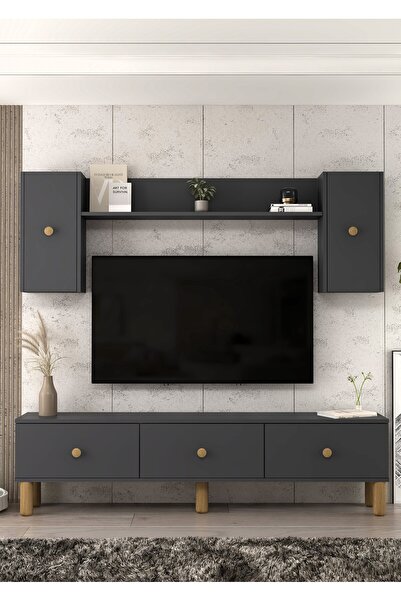 cantek dizayn 1355TV180-1CT TV SEHPASI,TV ÜNİTESİ ANTRASİT-SAFİRMEŞE