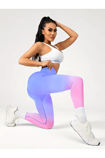 CEDAN Leggings de yoga sport noi de primăvară și vară, cu design gradient tie...