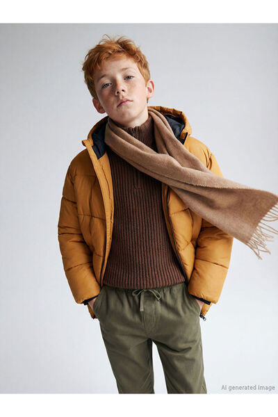 LC Waikiki Lcw Kids Yellow Hooded Boy Inflatable Coat