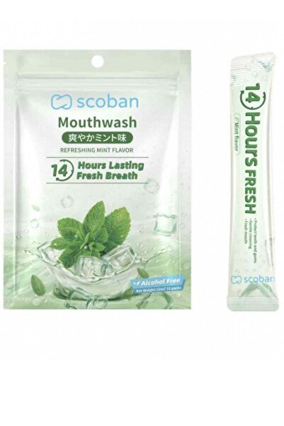 scoban غسول الفم سكوبان، نفس منعش يدوم 14 ساعة (10 مل × 10 أكياس)