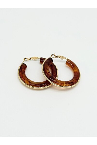 Miruva Steel Ring Brown Color Women's Earring