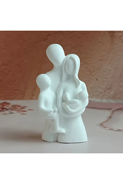 YaHa Sevgi Tablosu Aile Figürü Sarılan Aile Anne Baba 2 çocuk Biblo