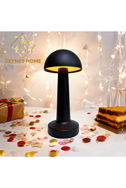 Zeynes Home Şarjlı Kablosuz Dokunmatik Mantar LED Masa & Mantar Gece Lambası–...