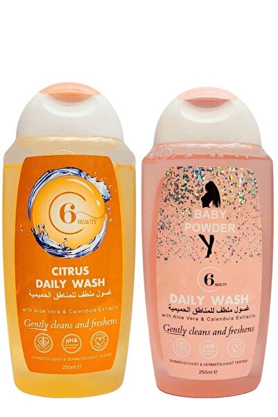 6 Beauty غسول ملطف للمناطق الحساسة برائحة الصبار وبودرة الأطفال