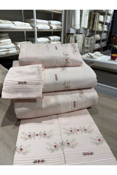 incisecrethome 100% Cotton Satin Handmade Bedspread and Duvet Cover Set - Double Size / 7 Pieces |   Zerafet,