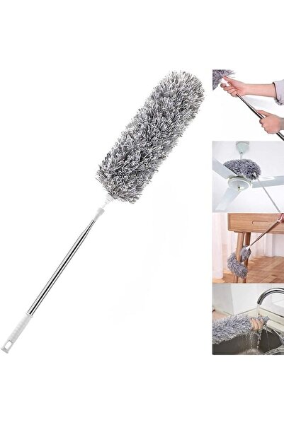 Promass منفضة ريش، منفضة تنظيف مرنة من الألياف الدقيقة، منفضة محسّنة ذات عصا طويلة (من 30 إلى 100 بوصة)