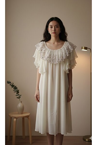 Maison Emarat Premium Floral Lace Detailing Night Dress