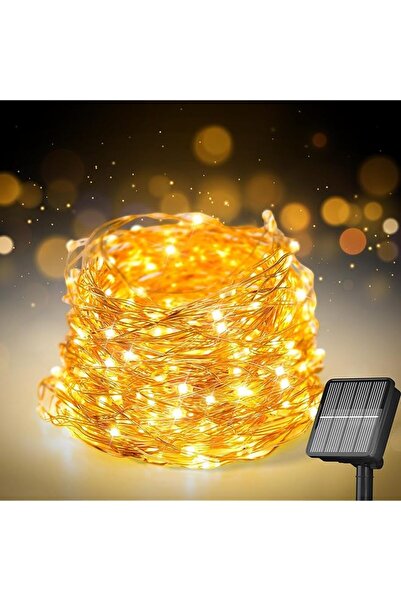 The Bros أضواء سلسلة تعمل بالطاقة الشمسية للاستخدام الخارجي، 12 متر، 100 مصباح LED، أضواء سلسلة عيد الميلاد الشمسية مقاومة للماء