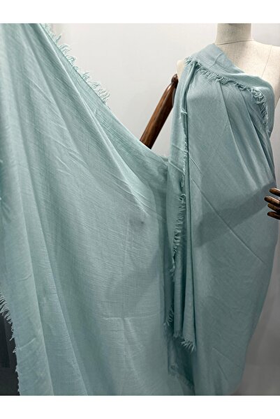 GÜMRÜKÇÜ Viscose Cotton Modal Fabric Water Green Color Pareo Prayer Cover Shawl