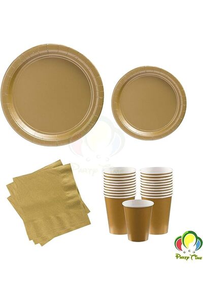 Party Time TIME - Gold Set of 48 Pieces Party Tableware