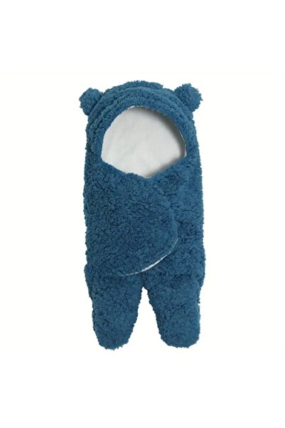 Mormark Baby Blanket in Bear Shape, Fluffkins - Blue