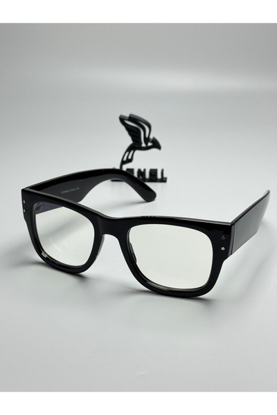 MONAL EYEWEAR Unisex Cross-Cut Popular Wayf Model Shiny Classic Blue Light Protection Screen Glasses Blue Block