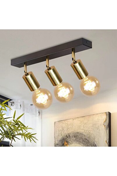 Rsylight Retro Metal Dekoratif 3 Lü Masa Üstü 180 Derece Hareketli Avize