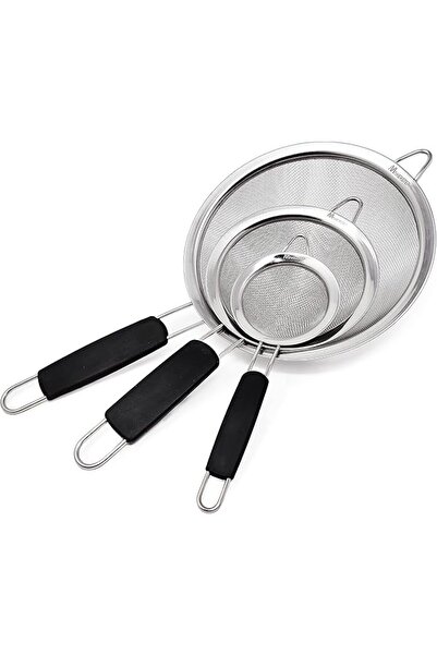 Makerstep Fine Mesh Strainers Set of 3, Premium Stainless Steel 3.38", 5.5", 7.87"