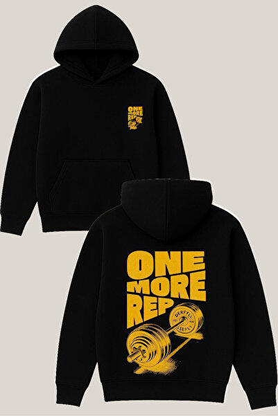 RawNox سترة رياضية بتصميم One More Rep باللون الأسود للجنسين قصة فضفاضة 3 Thr...