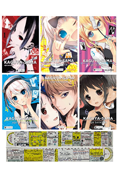 Akıl Çelen Kitaplar Kaguya-Sama 1-2-3-4-5-6. Ciltler Manga Seti + Özel Cetvel