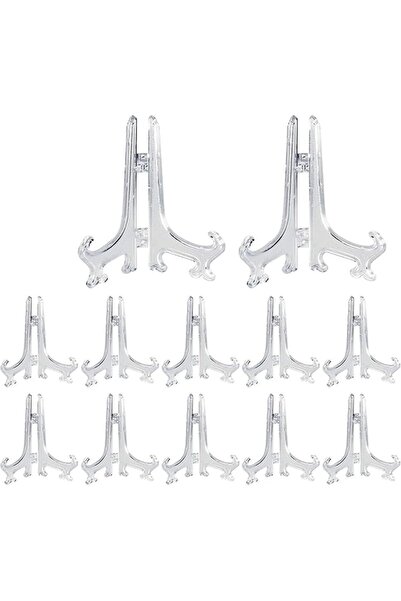 The Bros عبوة من 24 حاملًا بلاستيكيًا شفافًا أو حاملًا للأطباق، بطول 18 سم