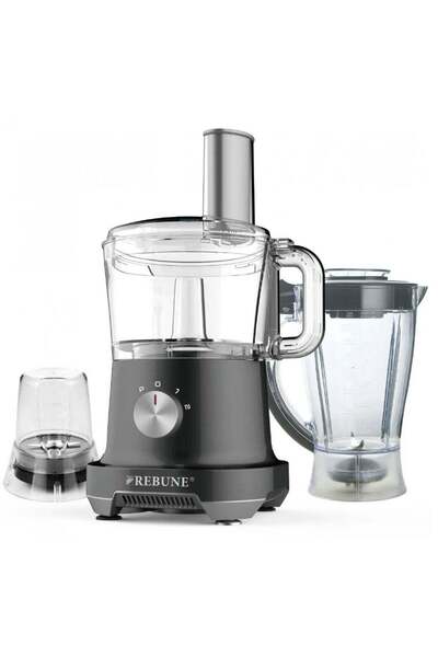 Rebon Multi-Function Food Processor with Blender, Chopper, Slicer, Whisk, and Dough Maker