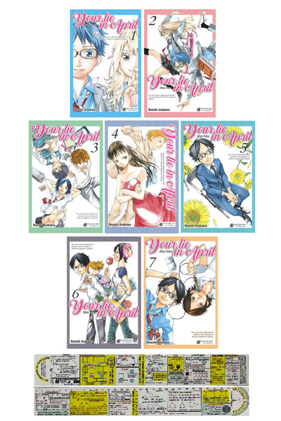 Akıl Çelen Kitaplar Your Lie in April 1-2-3-4-5-6-7. Ciltler Manga Seti + Öze...