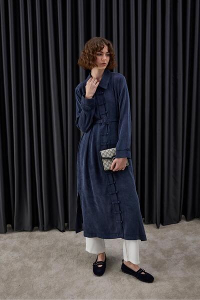 Hilay Emosh Britli Düğmeli Uzun Tunik LACİVERT