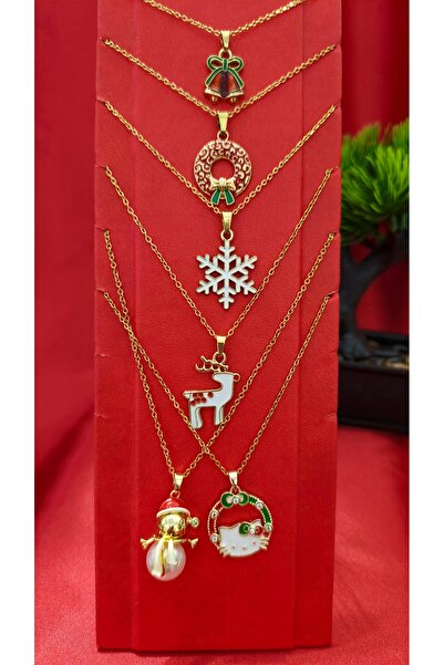 Çelik New Year Women's Gold Christmas Gift Trend Necklaces