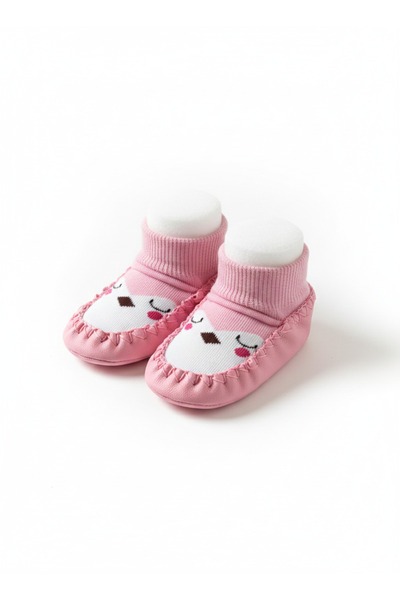 Minia Baby Sock Shoes |   Pink Patterned |   Non-Slip Base