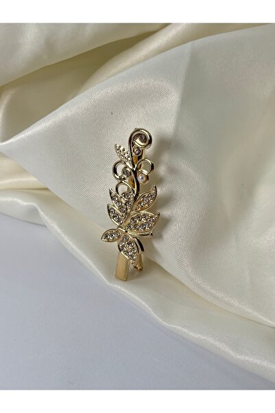divakse Hair Clip Metal Leaf Pattern Gold