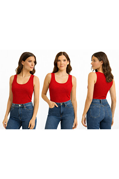 ingegno Body Geniş Bisiklet Yaka Sıfır Kol Viskon Örme ring Kumaş Body kadın