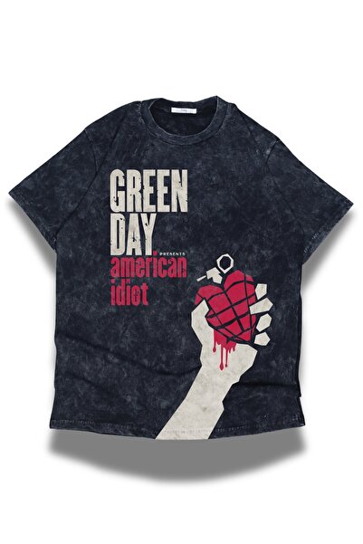 Fuddy Moda Unisex Green Day American Idiot εμπριμέ μπλουζάκι που πλένεται, ρε...