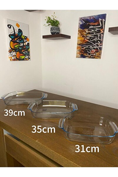 Generic French Pyrex 3-piece glass tray set