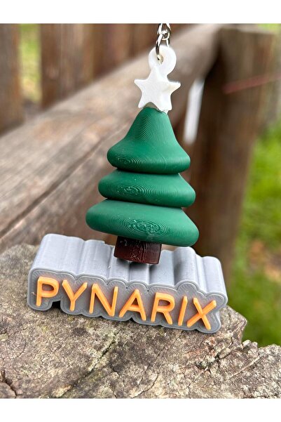 pynarix شجرة عيد الميلاد 🎄 يمكن تحريكها ولكنها بسيطة - سلسلة مفاتيح ثلاثية الأبعاد متوسطة الحجم وزينة (6.5 سم)