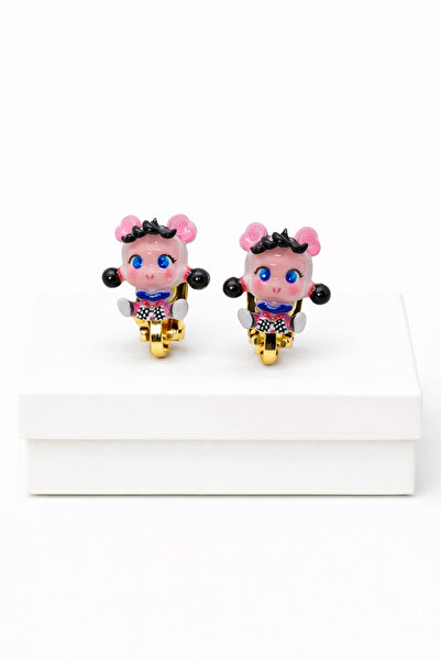 MakeWell أقراط بدون ثقوب بتصميم قطة صغيرة مناسبة للأطفال للأذنين التي لا تحتو...