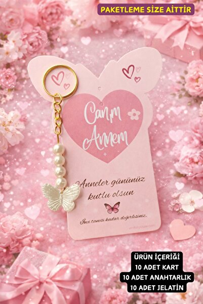 Emtory Home Butterfly | Canım Annem Kartlı Kelebek Anahtarlık- Anneler Günü H...