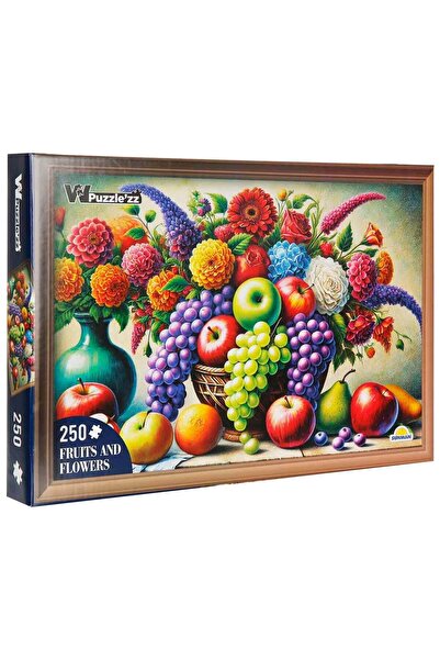 OyuncaklarÜlkesi Good Quality Vivid Colorful Fruits and Flowers on the Table Still Life Adult Puzzle Jigsaw 250 Pieces