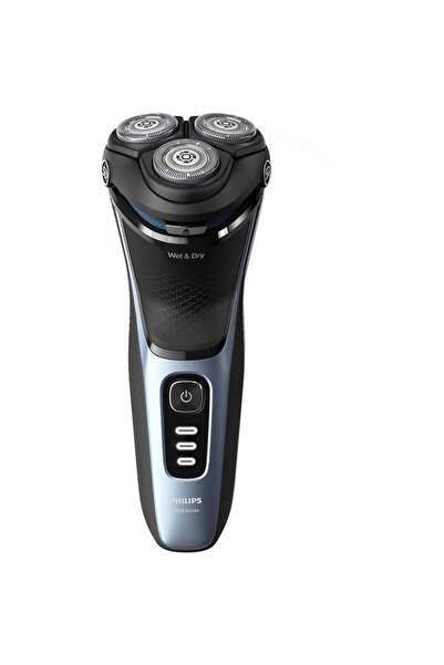 Philips Aparat de ras Seria 3000 S3243/12, Wet&Dry, autonomie 60 min, 3 elemente de tăiere, albastru